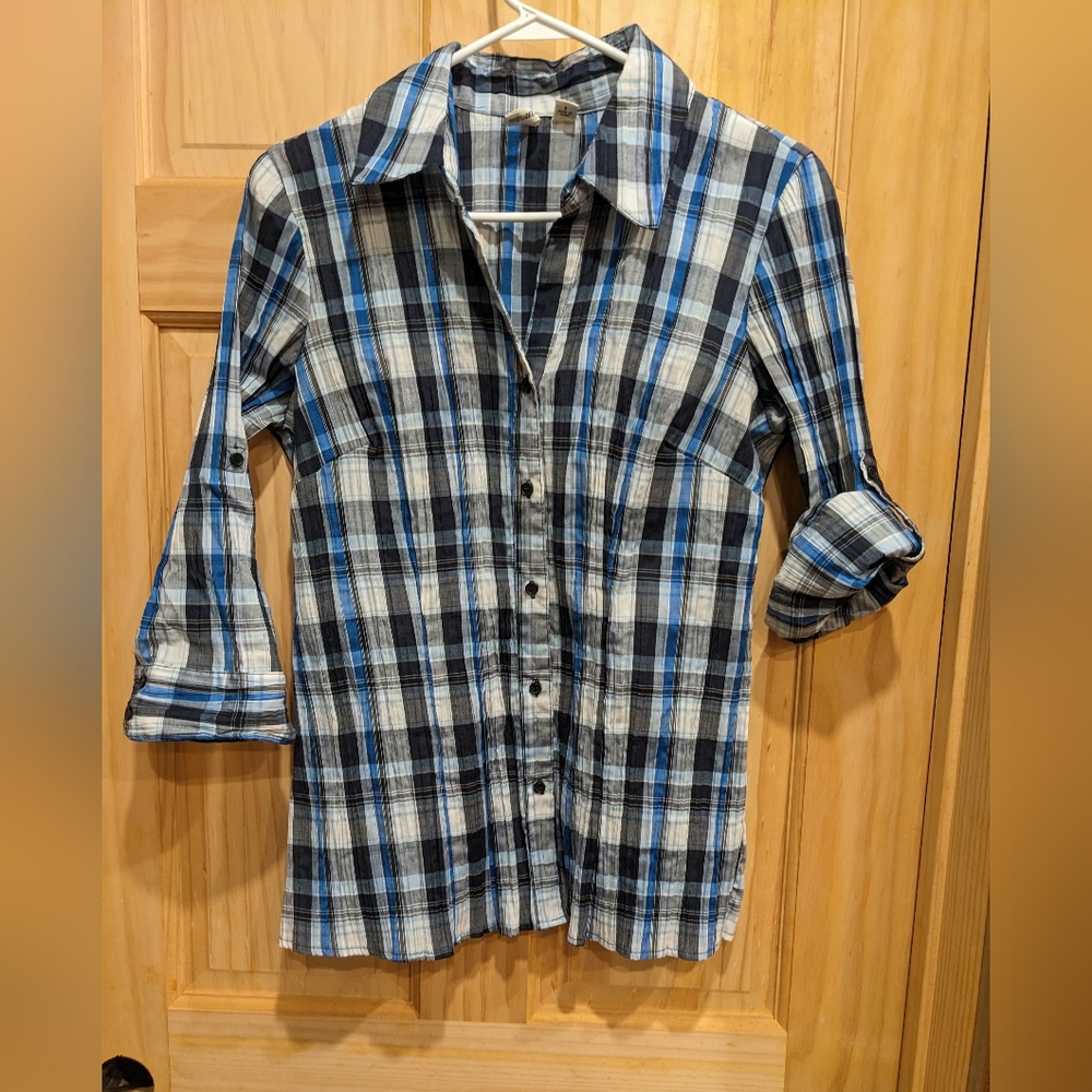 St John's Bay 3/4 sleeve button down shirt